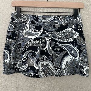 Women’s Lands End Swim Skirt, Size 2, Black/White/Gray